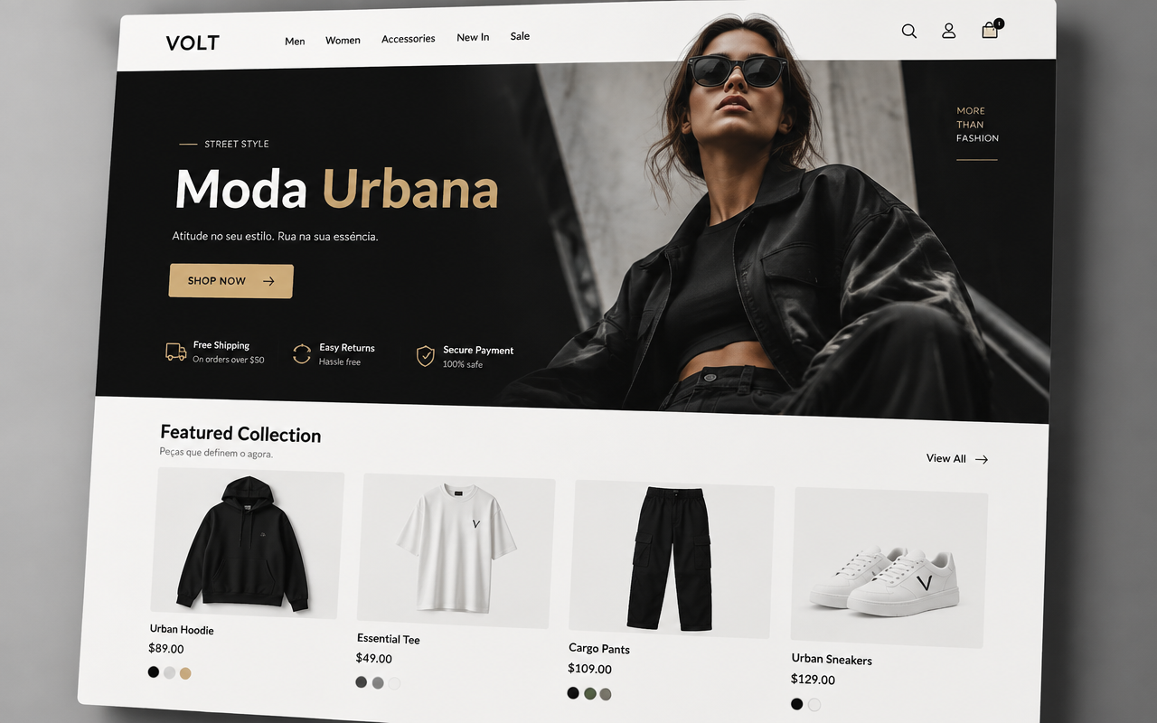 Página web de Volt Moda Urbana