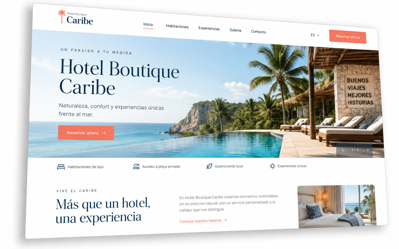 Página web de Hotel Boutique Caribe